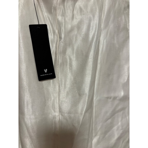 Lulus White Shimmer Strappy Back Sleeveless Mini Dress Size S NWT - Picture 8 of 9